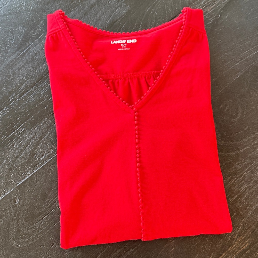 Lands' End Red Sleeveless Tank Top